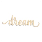 Laser-cut baltic birch silhouette of DREAM SCRIPT