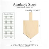 Size reference chart for Dreidel
