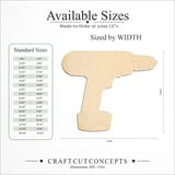 Size reference chart for Cordless Drill