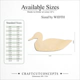 Size reference chart for Duck on Water
