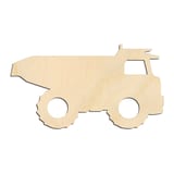 Laser-cut baltic birch silhouette of DUMP TRUCK