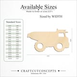 Size reference chart for DUMP TRUCK