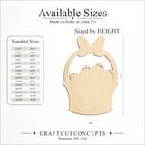 Size reference chart for EASTER BASKET EGG DETAIL