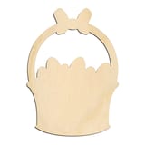 Laser-cut baltic birch silhouette of EASTER BASKET ROUNDED FILL