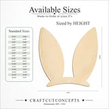 Size reference chart for EASTER BUNNY EARS