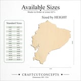 Size reference chart for Ecuador Country Silhouette