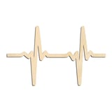 Laser-cut baltic birch silhouette of EKG HEART BEAT