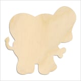 Laser-cut baltic birch silhouette of FRONT CUTE ELEPHANT