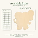 Size reference chart for FRONT CUTE ELEPHANT