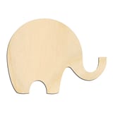 Laser-cut baltic birch silhouette of ELEPHANT SIDE VIEW