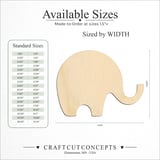 Size reference chart for ELEPHANT SIDE VIEW