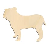 Laser-cut baltic birch silhouette of ALERT STANDING ENGLISH BULLDOG