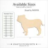 Size reference chart for ALERT STANDING ENGLISH BULLDOG