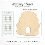 Size reference chart for ENGRAVED BEE HIVE