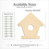 Size reference chart for ENGRAVED BIRD HOUSE