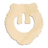 Laser-cut baltic birch silhouette of ENGRAVED CHRISTMAS WREATH