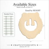 Size reference chart for ENGRAVED CHRISTMAS WREATH