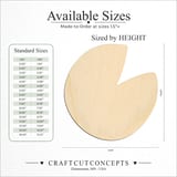 Size reference chart for Lily Pad