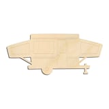 Laser-cut baltic birch silhouette of ENGRAVED POPUP CAMPER