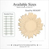 Size reference chart for ENGRAVED SUN FLOWER