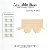 Size reference chart for ENGRAVED TOY TRAIN PASS CAR