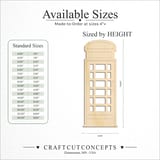 Size reference chart for EURO PHONEBOOTH