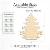 Size reference chart for EVERGREEN TREE LAYERED
