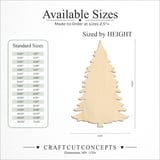Size reference chart for EVERGREEN TREE NARROW