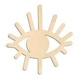 Laser-cut baltic birch silhouette of EVIL EYE SYMBOL RADIATING