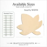 Size reference chart for FALL LEAF
