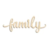 Laser-cut baltic birch silhouette of FAMILY SCRIPT