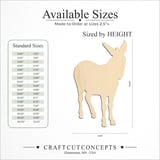 Size reference chart for FARM MULE DONKEY
