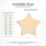 Size reference chart for FAT STAR