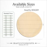 Size reference chart for FAUX SHIPLAP CIRCLE
