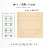 Size reference chart for FAUX SHIPLAP SQUARE