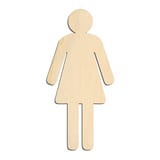 Laser-cut baltic birch silhouette of FEMALE BATHROOM SIGN