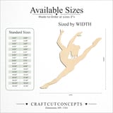 Size reference chart for FEMALE DANCER