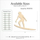 Size reference chart for FEMALE SURFER