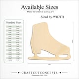 Size reference chart for FIGURE SKATES