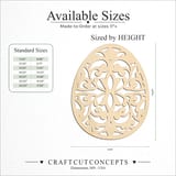Size reference chart for FILIGREE DEEP VINE EASTER EGG