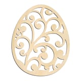 Laser-cut baltic birch silhouette of FILIGREE VINE EASTER EGG