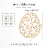 Size reference chart for FILIGREE VINE EASTER EGG