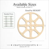Size reference chart for FILM REEL SIX SPOKE