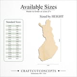 Size reference chart for FINLAND