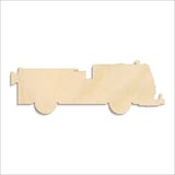 Laser-cut baltic birch silhouette of FIRE TRUCK