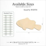 Size reference chart for FISH BROAD HEAD