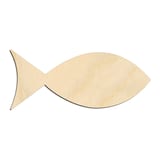 Laser-cut baltic birch silhouette of FISH DIAMOND