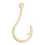 Laser-cut baltic birch silhouette of FISHHOOK