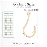 Size reference chart for FISHHOOK