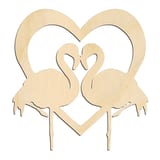 Laser-cut baltic birch silhouette of FLAMINGO HEART